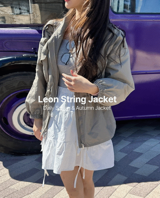 레옹 루즈핏 실키 스트링 바람막이 야상자켓 2color [봄/가을/간절기/장마철]